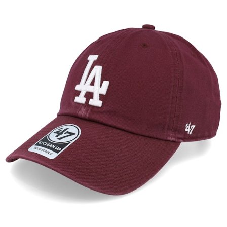 47 Brand - MLB Rouge unconstructed Casquette - Los Angeles Dodgers Clean Up Dark Maroon Dad Cap @ Hatstore