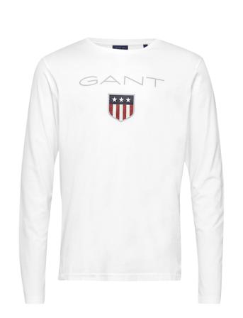 Shield Ls T-Shirt T-Langærmet Skjorte Hvid GANT