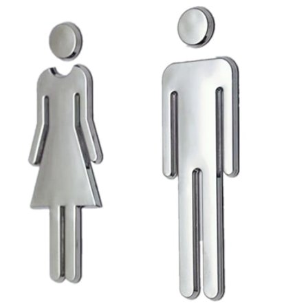 1 st toalett skylt, toalett husnummer, skylt i rostfritt stål