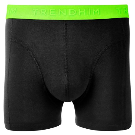 FlexFeel | Czarne bawełniane bokserki z neonowozielonym pasem dla mężczyzn