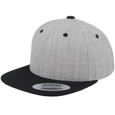 Yupoong - Šedá snapback Kšiltovka - Kids Heather Grey/Black Snapback @ Hatstore