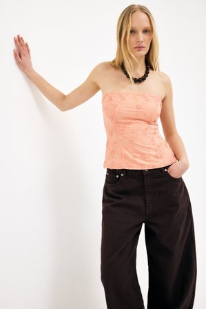 NA-KD Haut bandeau brodé - - Orange - EU 40