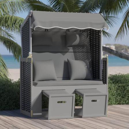 Vidaxl Strandkorg Med Dyna Konstrotting Och Massivt Trä Antracit Antracit