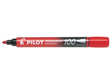 PILOT Märkpenna rund SCA 100 1mm röd - Lyreco - Kontorsmaterial - Pennor - Märkpennor - Rund spets
