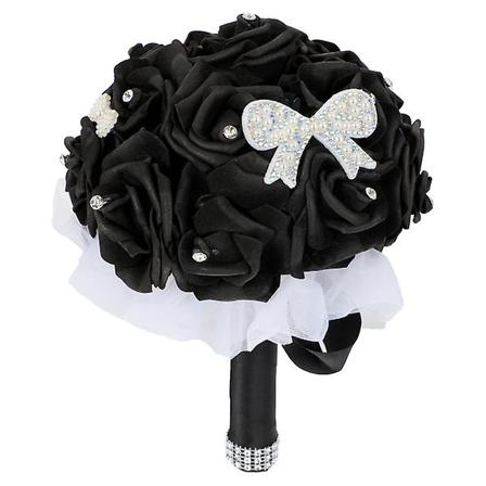 Brudepigebuketter Bryllup Bryllupsbuket Brudeblomstbuket Kunstig Blomsterarrangement Black 24X16X16cm