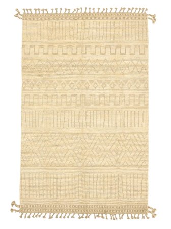 Handgeknoopt Berber Style Vloerkleed 126X194 Oranje/Beige