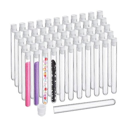 100 stk. klare reagensglas med låg 25 ml plastikrør 16 x 150 mm plastik hætteglas til videnskabelige eksperimenter