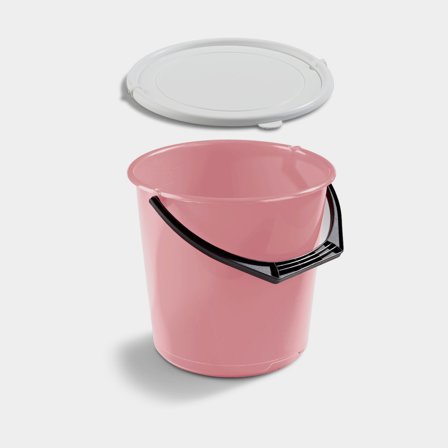 Cubo con tapa Nordiska Plast, rosa viejo, 10 litros