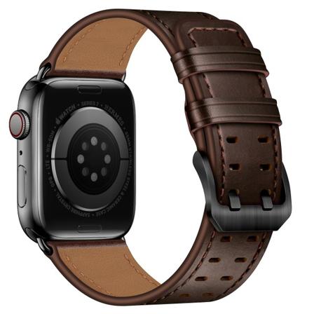 Business læderrem til Apple Watch Ultra 49 mm 8 7 45 mm 41 mm Højkvalitets armbånd til Iwatch 6 5 4 3 Se 38 mm 40 mm 42 mm 44 mm Dark brown For 42mm 