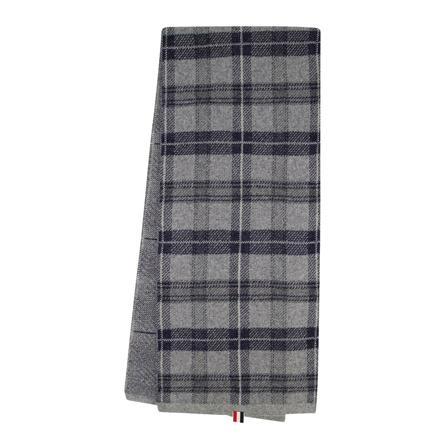 Thom Browne, Tb Tartan Jacquard Scarf In Wool Cashmere And Mohair Blend Grijs, Dames, Maat:ONE Size,Katoen