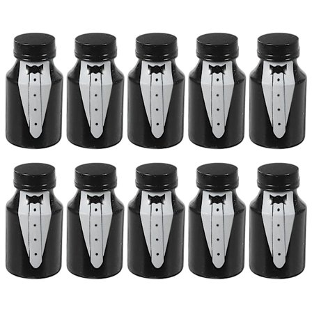 10-pack miniluftbubblorflaskor, luftbubblorflaskor för bröllopsfest, bubblorflaskor (5,7 x 3 x 3 cm, svart)