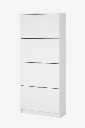 Tvilum - Skor Skoskåp m. 4 tippbara dörrar och 2 lager - Paket - Vit - Skoskåp - Från Homeroom