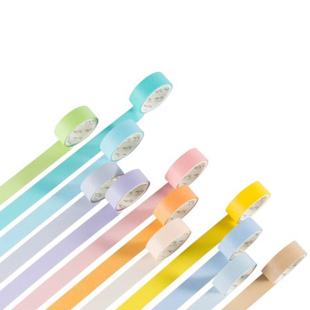 12-pack Washi Tejp Maskeringsset Art Deco, DIY Hantverk, Bullet Journal, Planerare, Scrapbook, Omslag (Regnbåge 15mm)