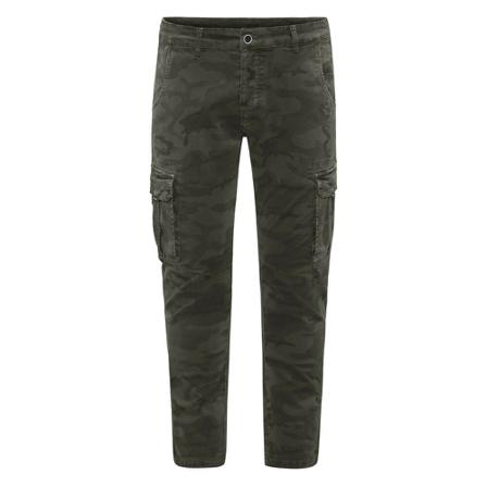 BomBoogie, Gum Camo Trousers in Stretch Cotton Twill Groen, Heren, Maat:W30