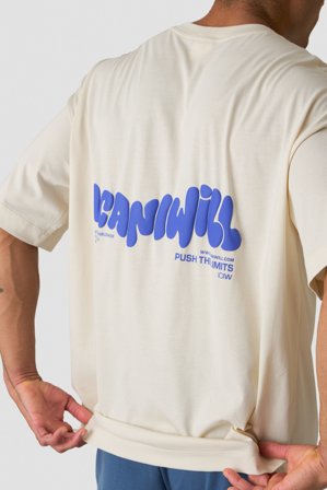 Everyday Oversized Cotton T-shirt Print Cream