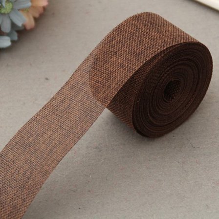 Naturlig jute Burlap Ribbon Jute Tyg Roll Hessian Ribbon Trims Tejp khaki