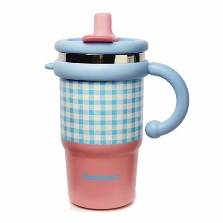 Xiaobingba kop, moderigtig ternet rustfri stål isoleret kop, højt udseende niveau for piger, sugerør kop, stor kapacitet dobbelt drikkekop