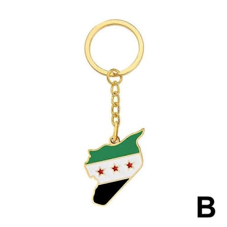 Syrien Kort Flag Nøglering Smykker Syrien Kort Flag Nøglering Syrien Nøglering