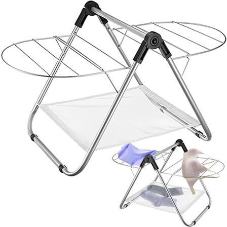 Torkställ för kläder, utdragbart kraftigt tvättställ, tvätt för husvagn, camping (svart)