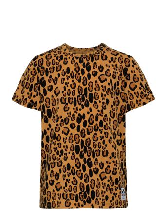 Basic Leopard Ss Tee T-shirts Short-sleeved Brun Mini Rodini