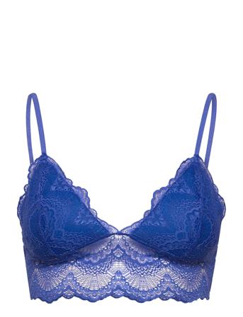 Wave Lace Zoe Bralette Top Blue Becksöndergaard