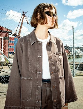 Nudie Jeans Ada Workwear Jacket Espresso Brown - Brown - S