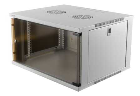 Deltaco 19-5406W - Skap - veggmonterbar, står på gulv - hvit - 6U - 19"