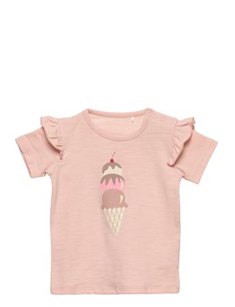 T-Shirt T-shirts Short-sleeved Vaaleanpunainen Petit By Sofie Schnoor