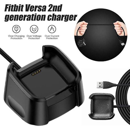 Lader for Fitbit Versa 2-klokke (ikke for Versa/versa Lite), USB-ladekabel dokkingstasjon for Versa 2 helse- og trenings-smartklokke
