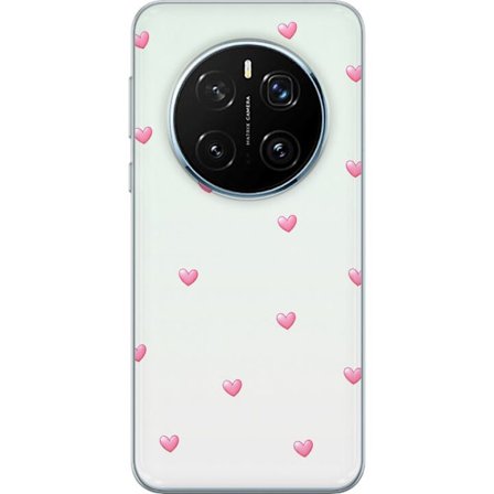 Kompatibelt Mobildeksel til Honor Honor Magic7 Pro Minimalistiskt mønster med rosa hjerter på lys bakgrunn, søtt og enkelt design for mobildeksler,
