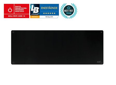 MILL GLASSPANELOVN 1300W MED WIFI OG APP-STYRING, SORT FARGE