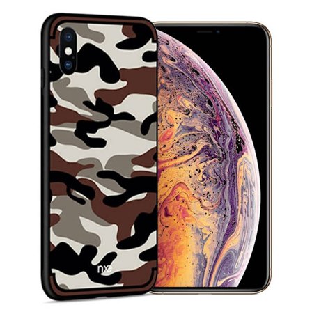 NXE iPhone Xs Max hybrid etui med Camouflagemønster - Kaffe