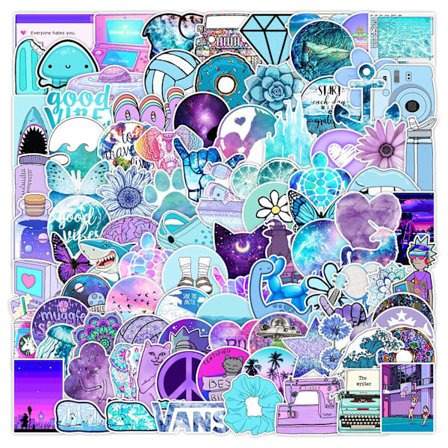 100 Stykker Lilla VSCO Estetik Vanntette Klistremerker for Laptop