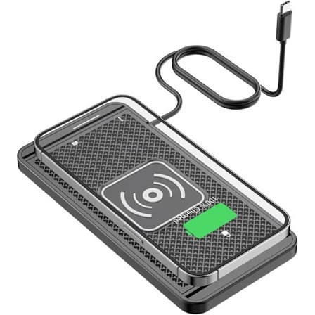 Trådløs Billader, 15W Hurtigladeplate med 4 Lademoduser, Sklisikker Matteholder, Vanntett Stativ, Dokkingstasjon for iOS og