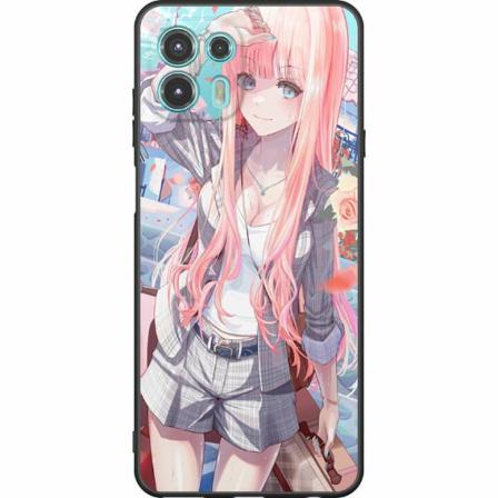 Motorola Edge 20 Lite Svart Skal Anime Girl Cute