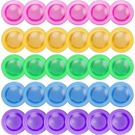 100 st Runda Kylskåpsmagneter för Whiteboard Kylskåpsmagnet för Papper Foton Kalendrar Kartor (Blandade Färger, 3cm)