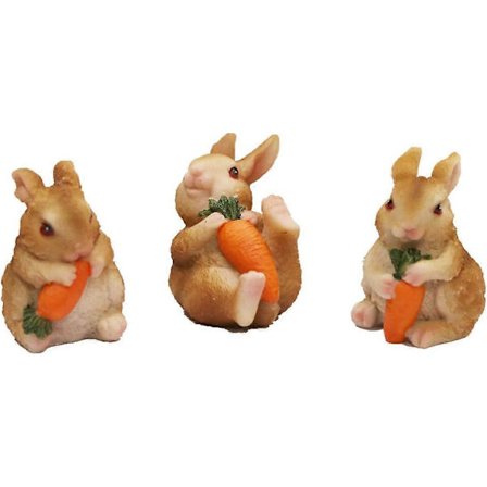 Påskekaniner Kanin Figurer Eventyrhage Tilbehør Kaniner Harpiks Påskepynt Til Hjem Hage Bonsai Dekorasjon Mini Kanin Statue Figurer