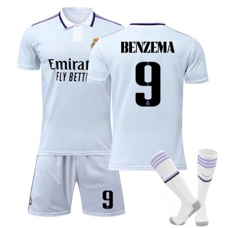 2022-2023 Real Madrid Hjemme Børnefodboldtrøje Nr. 9 Benzema C 6-7 år 6-7years