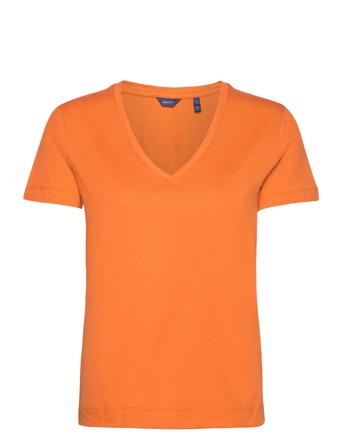 Original V-Neck Ss T-Shirt T-shirts & Tops Short-sleeved Oransje GANT*Betinget Tilbud