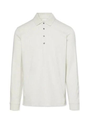Ls Jacquard Wool Polo Cream Calvin Klein