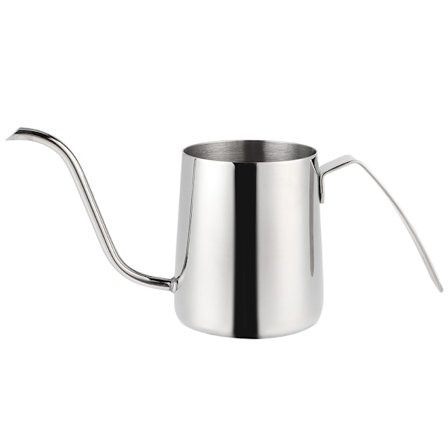 250 ml rustfritt stål kaffekanne med lang tut og håndtak for hjem og kafé - uten lokk