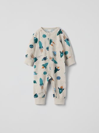 Polarn O. Pyret - Spaceship sleepsuit - 50|56 - Childrenswear - beige