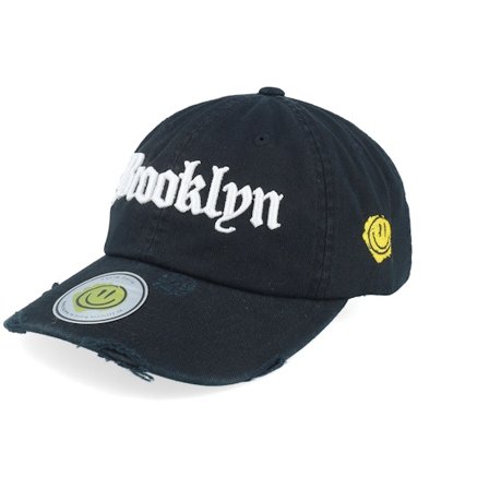 Lucid Smile - Black - unconstructed - Cap - Brooklyn 3d Script Destroyed Black Dad Cap - Hatstore
