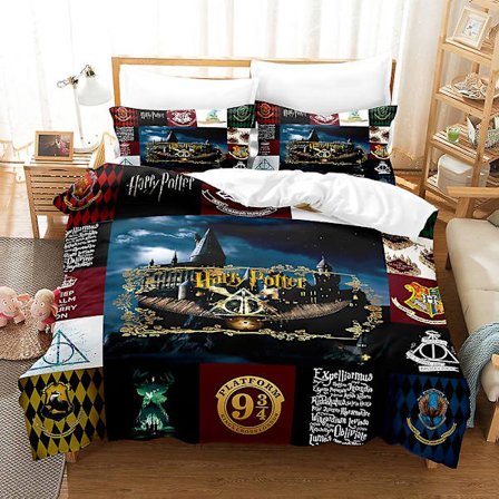 3D Digitaltryck Hogwarts Hemtextil Sängkläder Trestegs Set HL10 180*200cm -ZHENV(180*200cm)
