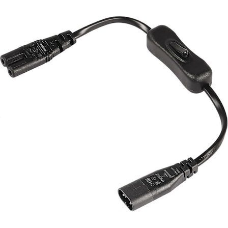 30 cm IEC 320 C7 til C8 strømkabel med bryter