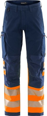 Arbetsbyxor Fristads Herr Varselbyxa Green stretch 2647 GSTP, klass 1, Varsel Orange/Marinblå Arbetskläder