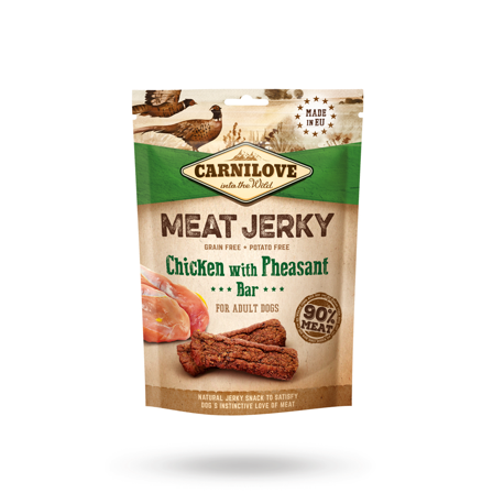 Carnilove Jerky Chicken with Pheasant Bar 100g - Matskål, hundgodis & tuggisar