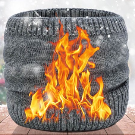 Varmt vintertørklæde til mænd og kvinder, blødt plys fleece halsedisse, vindtæt tilbehør til koldt vejr, lysegrå