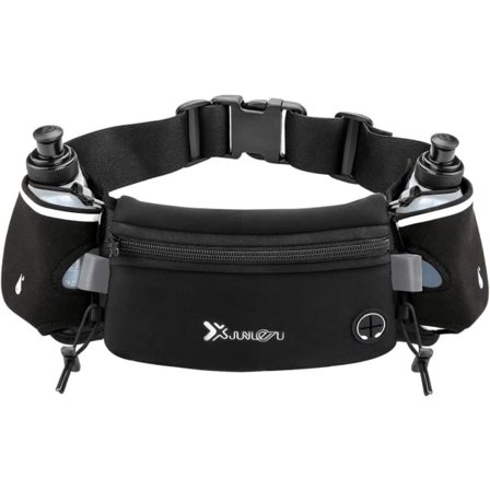 Løbebælte med vandflasker, væskebælte vandtæt taske til taljen passer til iPhones justerbar sports talje - LUCKY