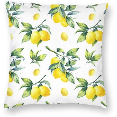 Citron Prydnadskudde Örngott Gul Kudde Örngott Stilfull Akvarell Växter Och Frukt Kuddfodral Bekvämt Andningsbart Heminredning Kuddfodral LGL